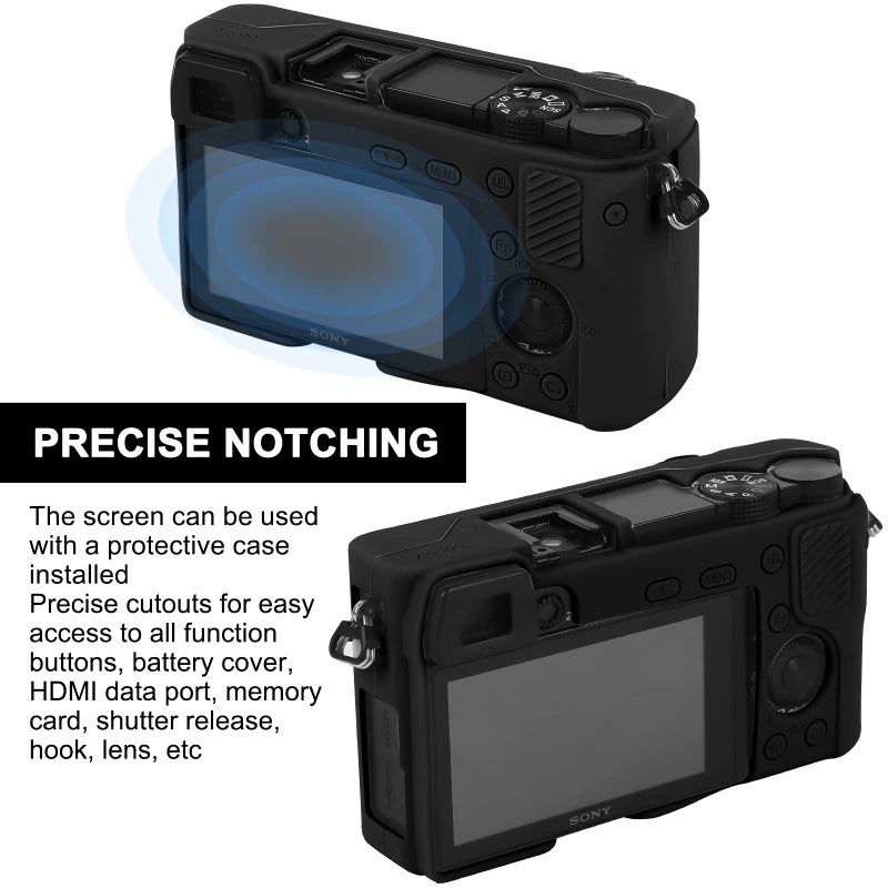 Easy Hood Case for Sony Alpha A6000 ILCE-6000 Digital Camera, Anti-Scratch Soft Silicone Housing Protective Cover Protector Skin (Black) - Image 5